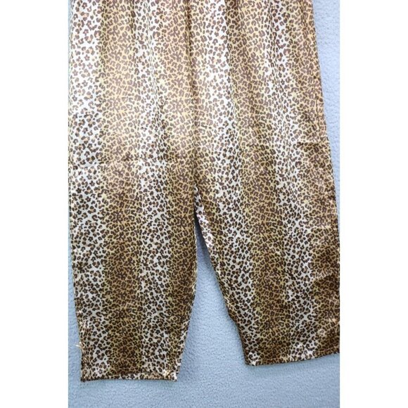 Kathryn Leopard Print Satin Pajama Set-Size Medium-Sleeveless - Picture 4 of 16